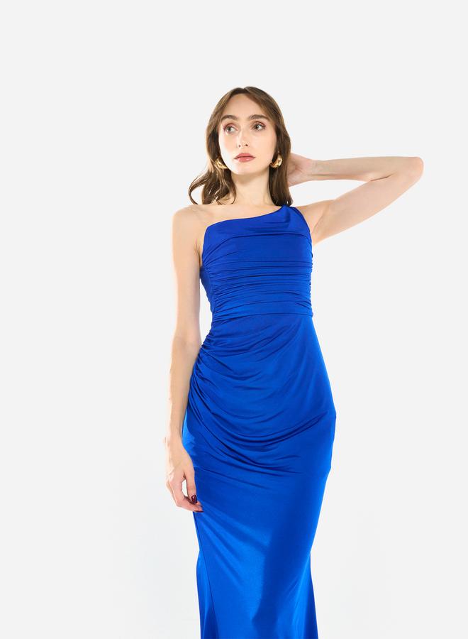 House of Moda Women One Shoulder Draped Evening Maxi Dress - Image 4